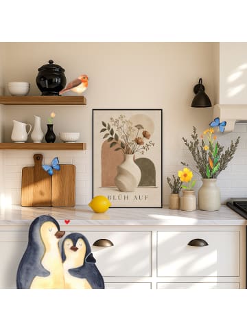 Mr. & Mrs. Panda Wandbild Vase elegant Design mit Spruch in Weiß