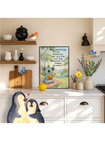 Mr. & Mrs. Panda Poster Koala Pommes Design mit Spruch in Weiß