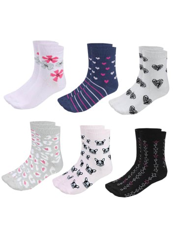 TupTam 6er- Set Socken in schwarz/rosa