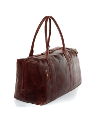 SID & VAIN Leder-Reisetasche Leder Weekender Unisex YALEZIP in braun