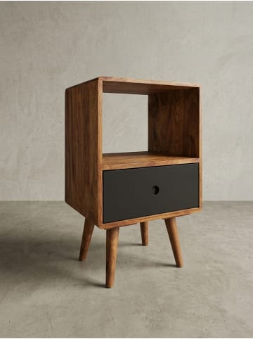 KADIMA DESIGN Nachtkonsole | Sheesham, 40x35x70cm, 1 Schublade, Dunkelbraun