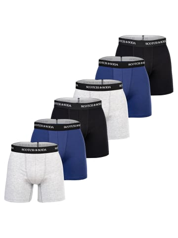 Scotch & Soda Boxershort 6er Pack in Schwarz/Blau/Grau