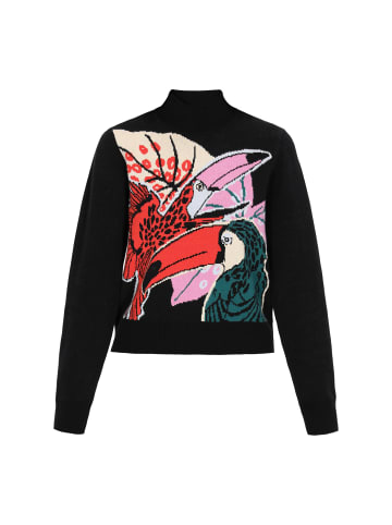 IZIA Women Sweater in black multicolor