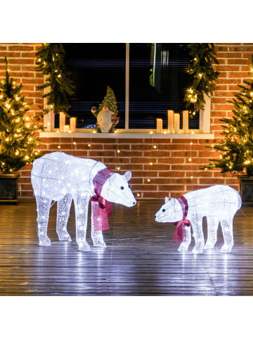 Outsunny Weihnachtsbeleuchtung-80L x 30B x 60H cm-Weiß
