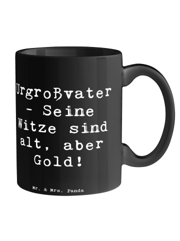 Mr. & Mrs. Panda Tasse Urgroßvater Witze mit Spruch in Schwarz