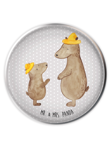 Mr. & Mrs. Panda Waschbecken Abfluss Bären mit Hut ohne Spruch in Grau Pastell
