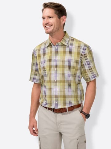 WITT WEIDEN Kurzarm-Hemd in gelb-kariert