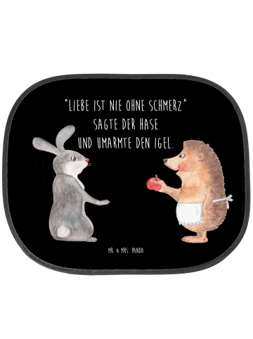 Mr. & Mrs. Panda sonnenschutz fenster Hase Igel mit Spruch in Schwarz