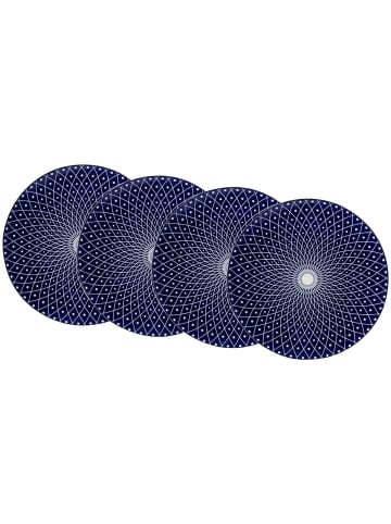 Ritzenhoff & Breker 4er Set Speiseteller Royal Reiko ø 26,5 cm in weiß-blau