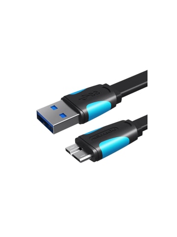 Vention Flaches USB 3.0 A auf Micro-B Ladekabel 1 Meter in Schwarz