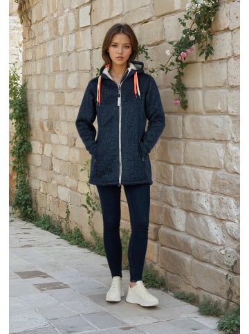 Salzhaut Strickfleecemantel Tärgern in Navy
