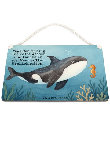 Mr. & Mrs. Panda Türschild Orca Design mit Spruch in Weiß