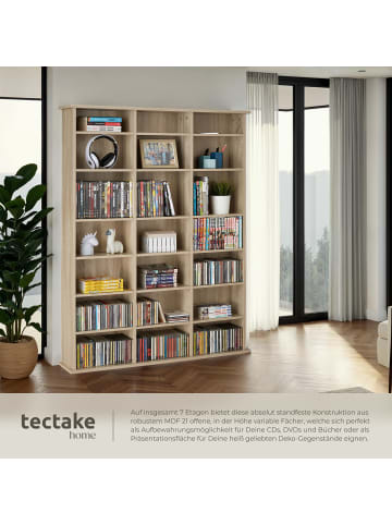 tectake Medienregal Stevie in Holzoptik 105,5x19x136,5cm