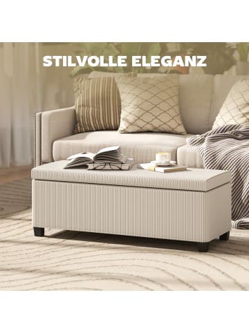 HOMCOM Sitzbank-112L x 42B x 40H cm-Beige
