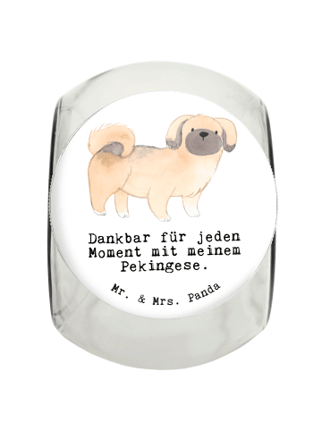 Mr. & Mrs. Panda Tierfutterbehälter Pekingese Moment mit Spruch in Weiß