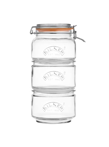 Kilner Vorratsglas stapelbar in transparent - 900 ml