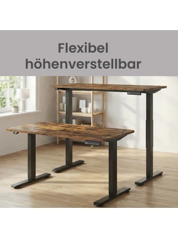 SONGMICS Schreibtisch Balok in Braun - (B)80 x (H)(72-120) x (T)180 cm