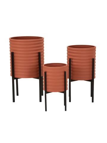 Mauro Ferretti Farbige Metall-Pflanztöpfe, 3er-Set, Ø 36 x 56,5 cm, 30 x 48,5 cm, 24 x 37,5 cm