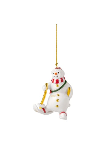 Villeroy & Boch Ornament Schneemann 2026 Christmas Classics in 7,3 x 6,8 x 9,9 cm in weiß-gold
