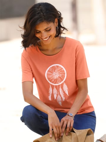 Sieh an! Kurzarm-Shirt in papaya-ecru