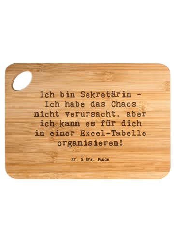 Mr. & Mrs. Panda Küchenbrett Spruch Sekretärin Ordnung mit Spruch in Braun