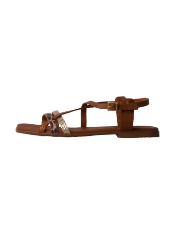 Oh! my Sandals Flache Sandalen aus Leder Braun