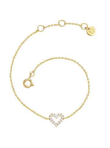 Glanzstücke München Armband Herz Sterling Silber Zirkonia in gelbgold