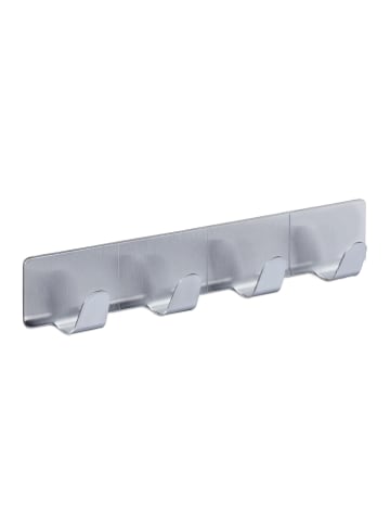 relaxdays 12x Hakenleiste in Silber - (B)16 cm