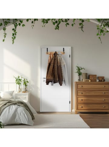 relaxdays Türgarderobe "5 Haken" in Natur/Schwarz - (B)40,5 x (H)14 x (T)7,5 cm