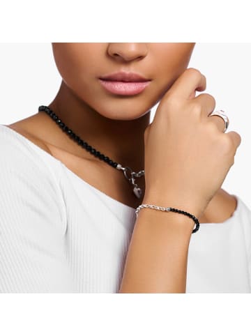 Thomas Sabo Armband Mit Schwarzen Perlen in silber, schwarz
