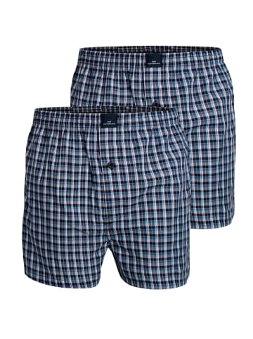 Götzburg Webboxershorts 2er Pack in Dunkelblau / Blau