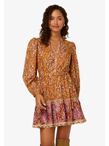 Adrianna Papell kurzes Shirtkleid Printed Short Dress in Brown Multi