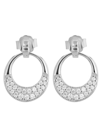 Adeliás Damen Ohrringe – Ohrstecker aus 925 Silber mit Zirkonia in silber