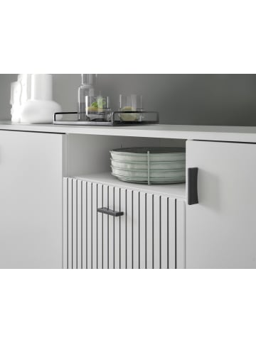 Furn.Design Sideboard weiß matt, Kommode 200 cm mit 12 Fächern und Soft-Close