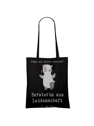 Mr. & Mrs. Panda Tragetasche Beraterin Leidenschaft mit Spruch in Schwarz