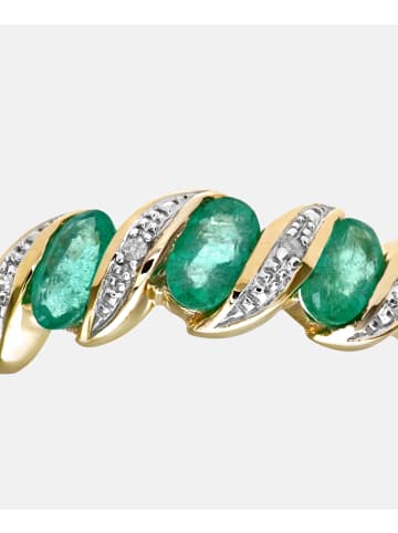 Diamant L'éternel Eternity-Ring aus 375 Gelbgold mit Diamant mit Smaragd