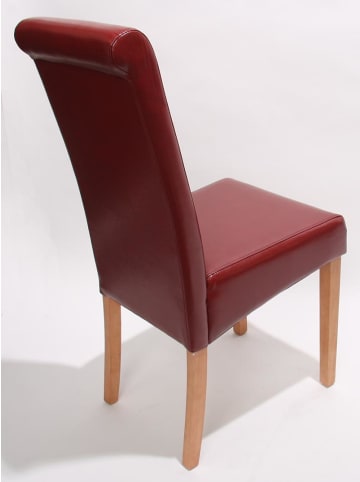 MCW 2er-Set Esszimmerstuhl Lecce II, Rot, helle Beine