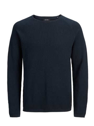 Jack & Jones Rundhals Strickpullover Langarm Sweater aus Baumwolle JJEHILL in Navy