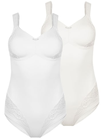 SUSA 2er Pack Body ohne Bügel London in champagner weiss