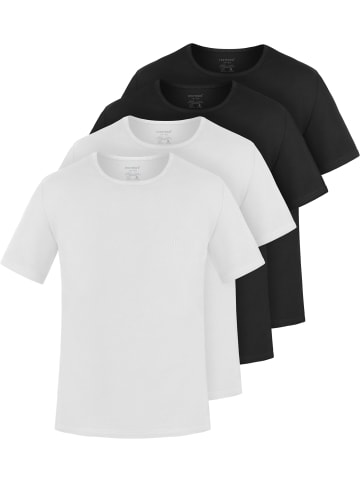 normani 4er Set Herren T-Shirts aus Bio-Baumwolle Nyons in Schwarz/Schwarz/Weiß/Weiß