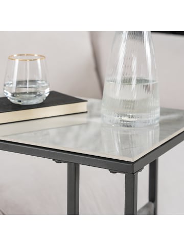 home24 Beistelltisch ROGERSTOWN in Marmor Weiß Dekor