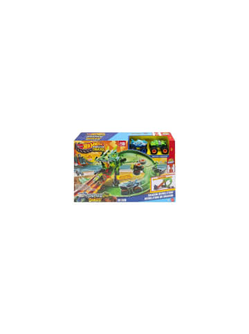 Hot Wheels Spielzeugfahrzeug Set Monster Trucks Sharks vs. Dinos Drachenzerstörung, ab 4J