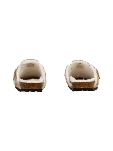 Divine Factory Leder-Pantoletten „Joana“ Beige