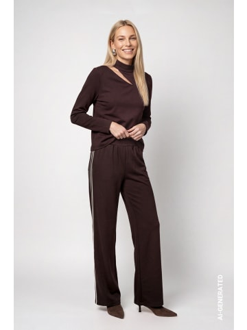 monari Sweatshirt mit Cut out und Stehkragen in Black Coffee