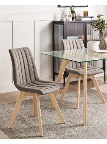 Beliani 2er-Set Esszimmerstuhl CALGARY in Braun