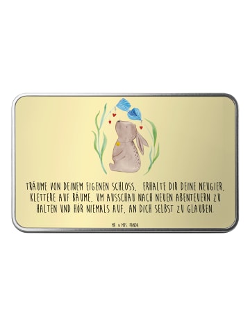 Mr. & Mrs. Panda Teedose Hase Blume mit Spruch in Gelb Pastell