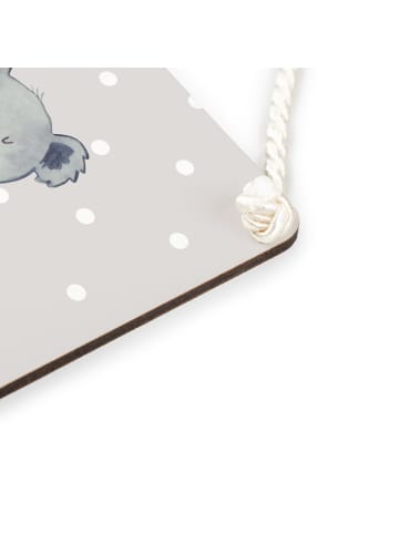 Mr. & Mrs. Panda Schild Koala Familie zwei mit Spruch in Grau Pastell