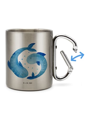 Mr. & Mrs. Panda Outdoor Tasse Sternzeichen Fische ohne Spruch in Silber