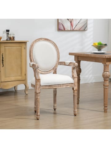 HOMCOM Esszimmerstuhl-56B x 56T x 96H cm-Cremeweiß