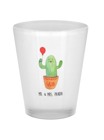 Mr. & Mrs. Panda Schnapsglas Kaktus Luftballon ohne Spruch in Transparent